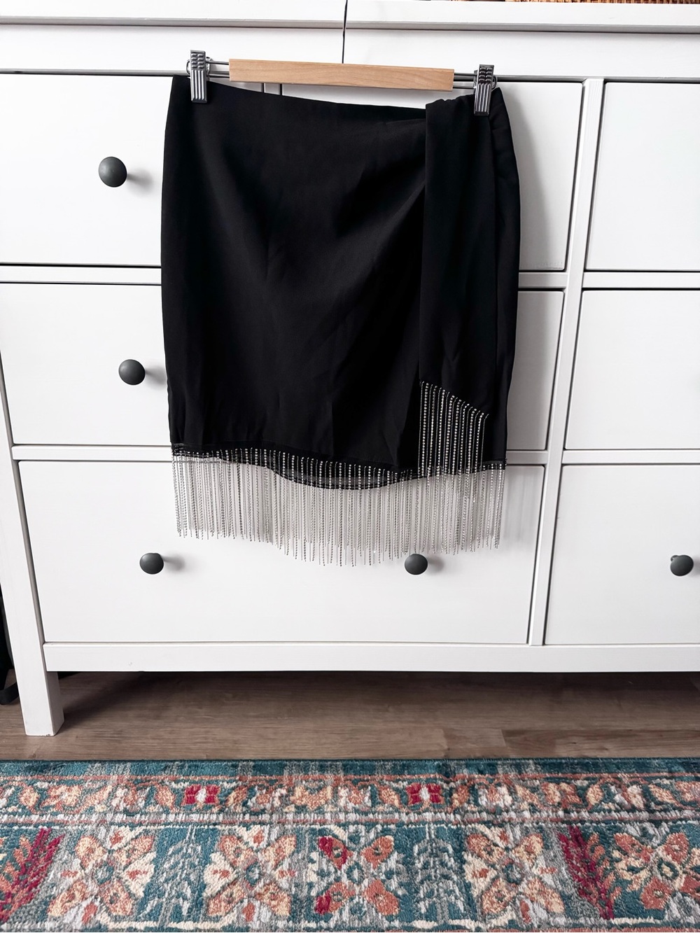 Black Chain-Fringe Ballroom Dance Mini Skirt - fits size S/M